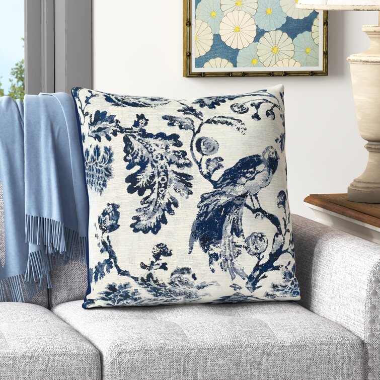 Toile throw outlet pillows